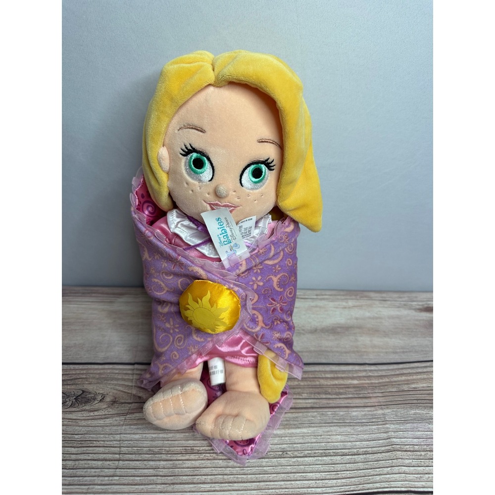 Disney‎ Babies Rapunzel Plush Doll Swaddle Blanket Sun Motif Purple Pink